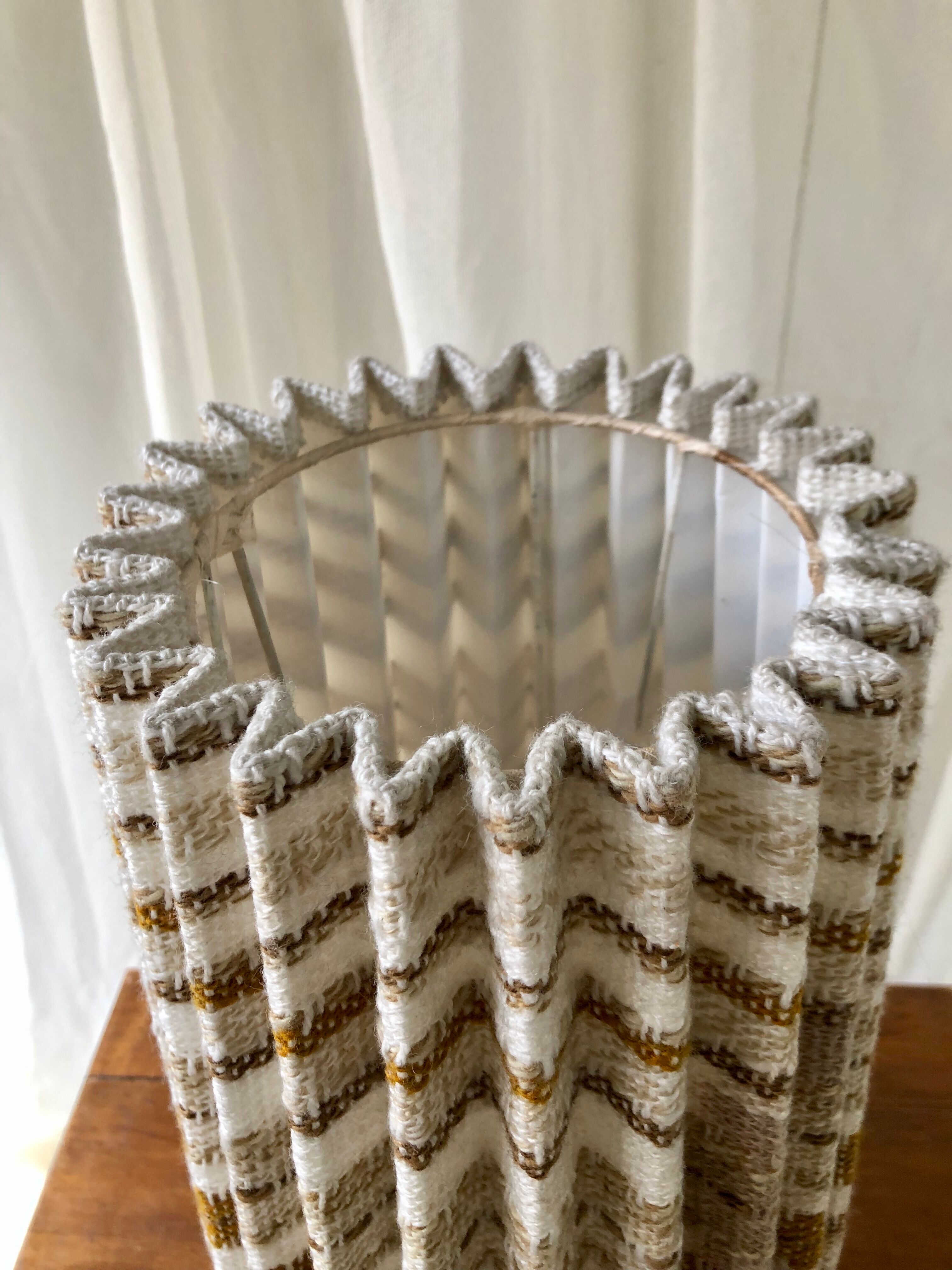 West Germany ceramic lamp and pleated lampshade
