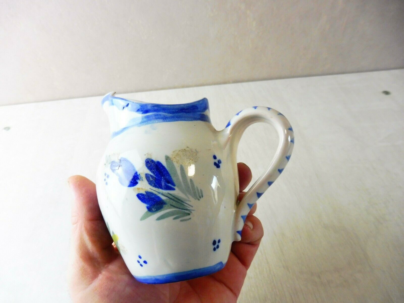 Milk pot, Breton décor, Quimper HB