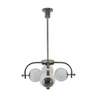 Bauhaus nickel-plated chandelier, 1930s