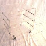 Plexiglass box with drawers on casters