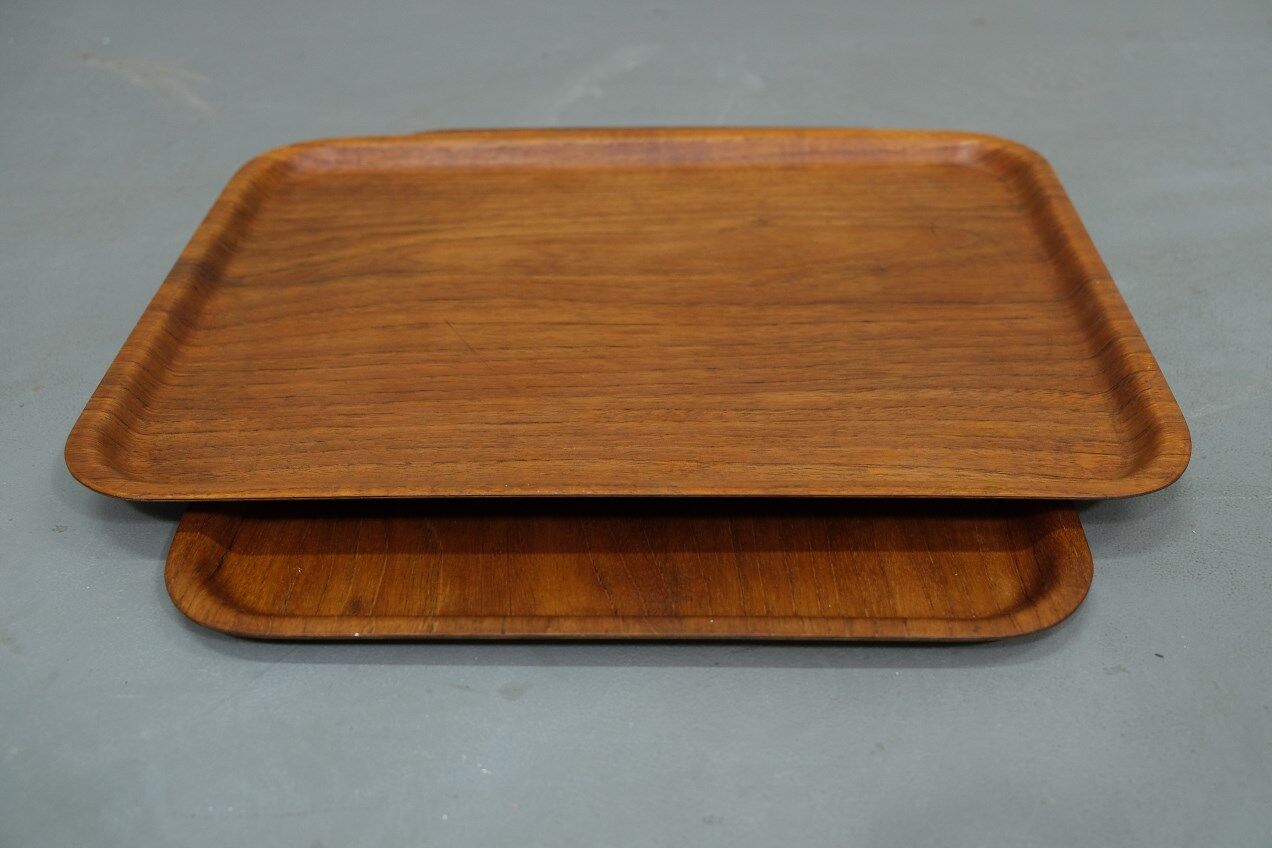 A set of 2 scandinavian teak trays from Silva from 1960s