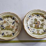 Vintage earthenware table service made in Italy, reproduction 18th century Moustier, 24 cm