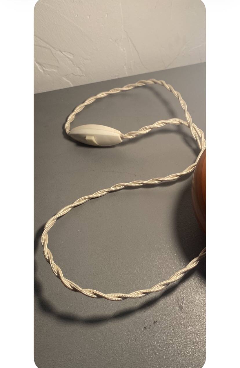 Baluster lamp base, new braided fabric cable.
