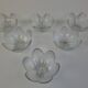 Set of 6 Bohemia Glass Flower Dessert Bowls, Czechoslovakia, circa 1960