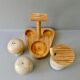 Salt, pepper and mustard set, sandstone from Marais France