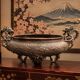Dragon basin - large planter - in bronze, Meiji period