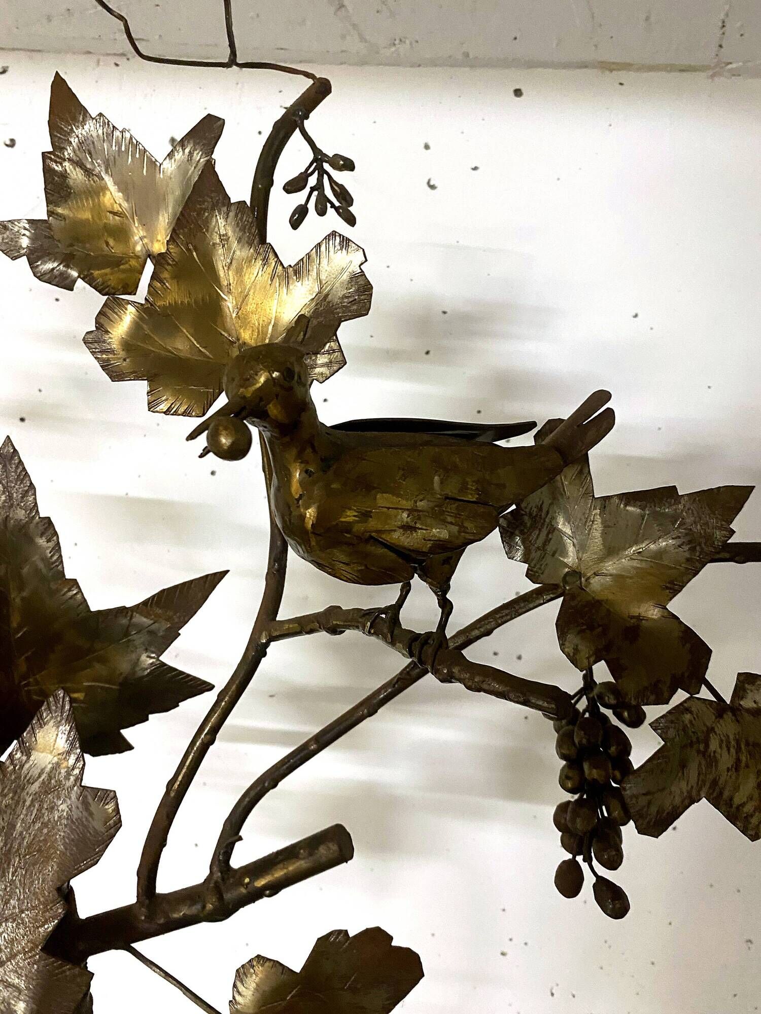 gold metal tree floor lamp Italy 1970s