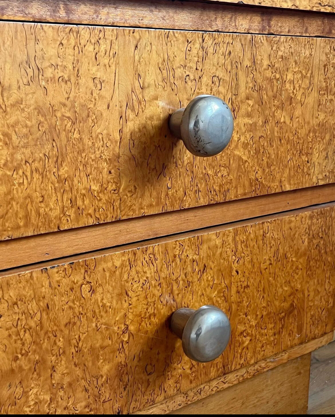 Art deco veneer cabinet