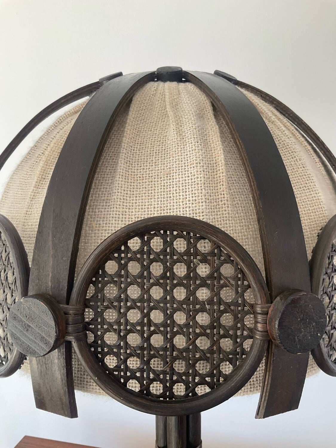 Rattan and cane lamp from the 60s-70s