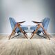 Pair of vintage design armchairs 'Bunny' 60s
