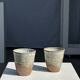 Set of 2 cups in Indonesian ceramic (brown & speckled glazed matte)