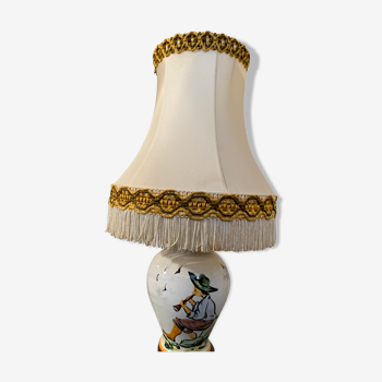 Painted ceramic table lamp