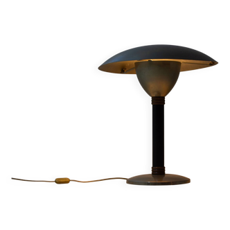 Italian desk / table mushroom lamp in brushed metal, 1950s