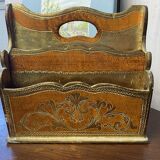 Small mail rack in old Florentine wood