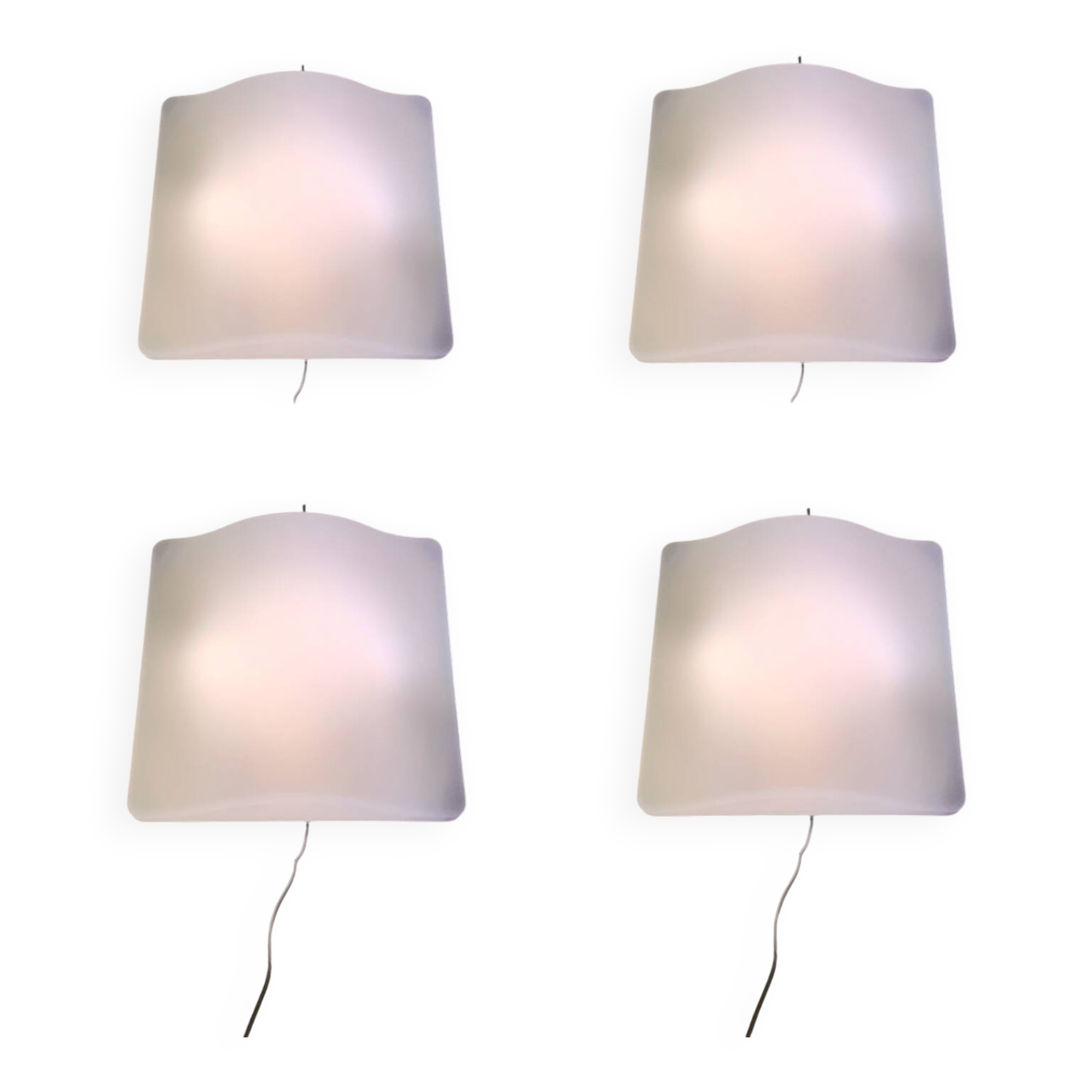Set of 4 midcentury space age wavy wall lamp by Guzzini,model 5359
