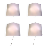 Set of 4 midcentury space age wavy wall lamp by Guzzini,model 5359