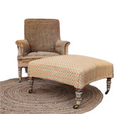 Napoleon III armchair with its 4 original castors - its footrest