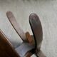 Oak and leather magazine rack, 60s-70s