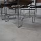 Set of 6 modernist chrome and leather dining chairs, 1970's