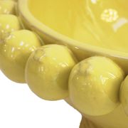 Italian Yellow Ceramic Vase with Yellow Lemon Fruit Motifs