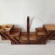 Travailleuse de table portative en bois vintage