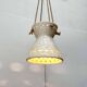 White ceramic pendant lamp in mid-century modern Danish style, 1960s.