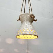 White ceramic pendant lamp in mid-century modern Danish style, 1960s.