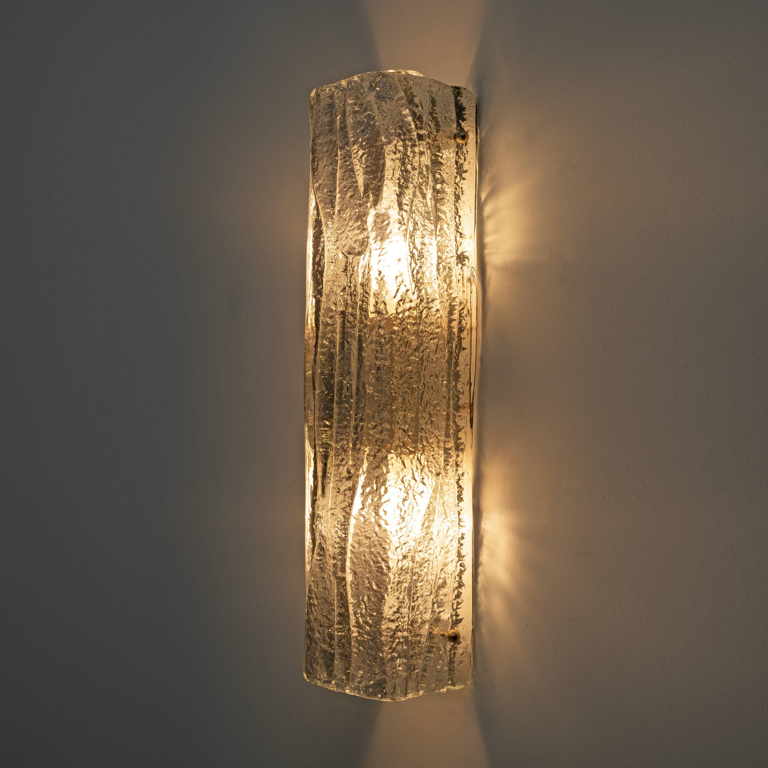 Pair of Mazzega-Style Aquamarine Murano Glass Sconces