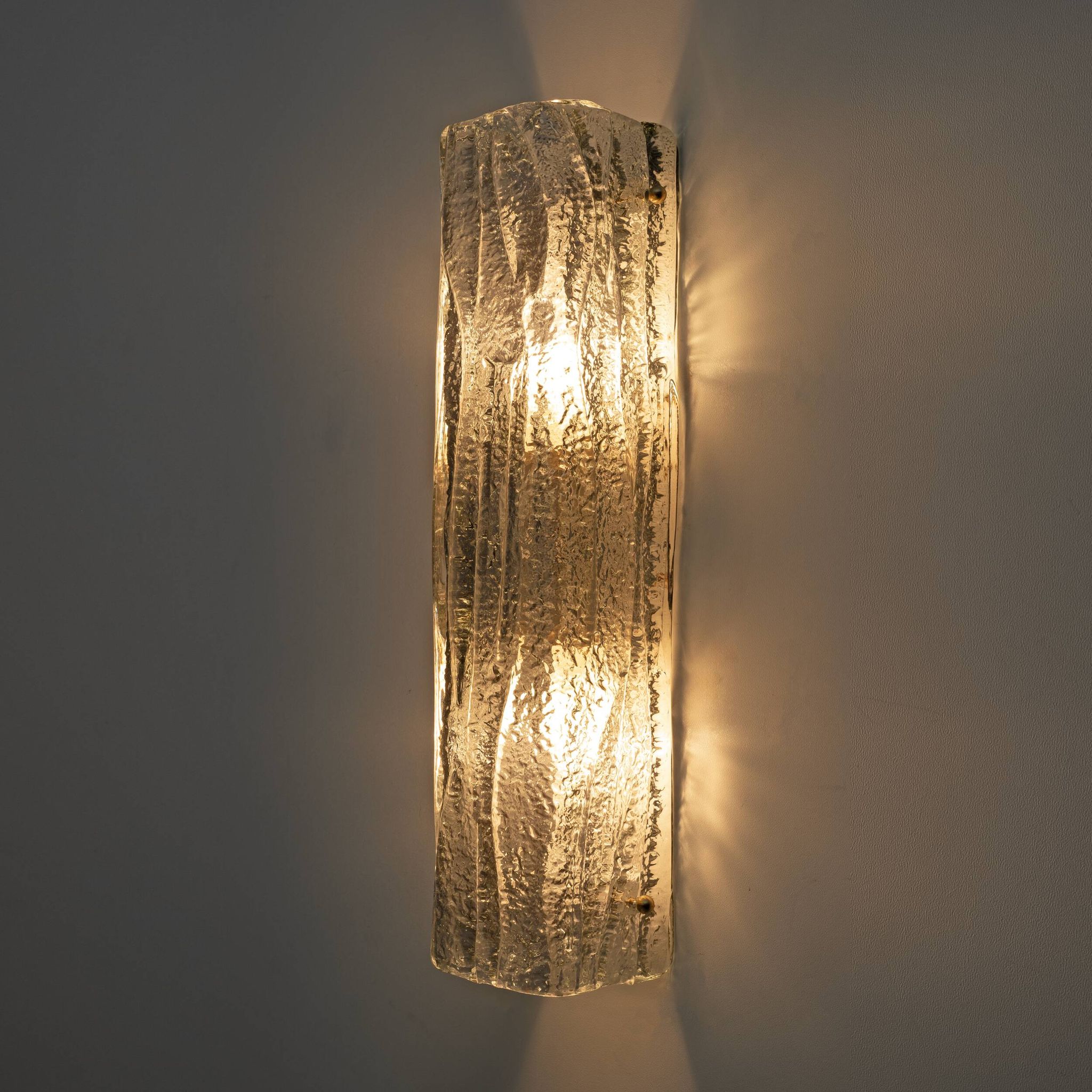 Pair of Mazzega-Style Aquamarine Murano Glass Sconces