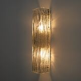 Paire d'appliques en verre de Murano de style Mazzega en aigue-marine