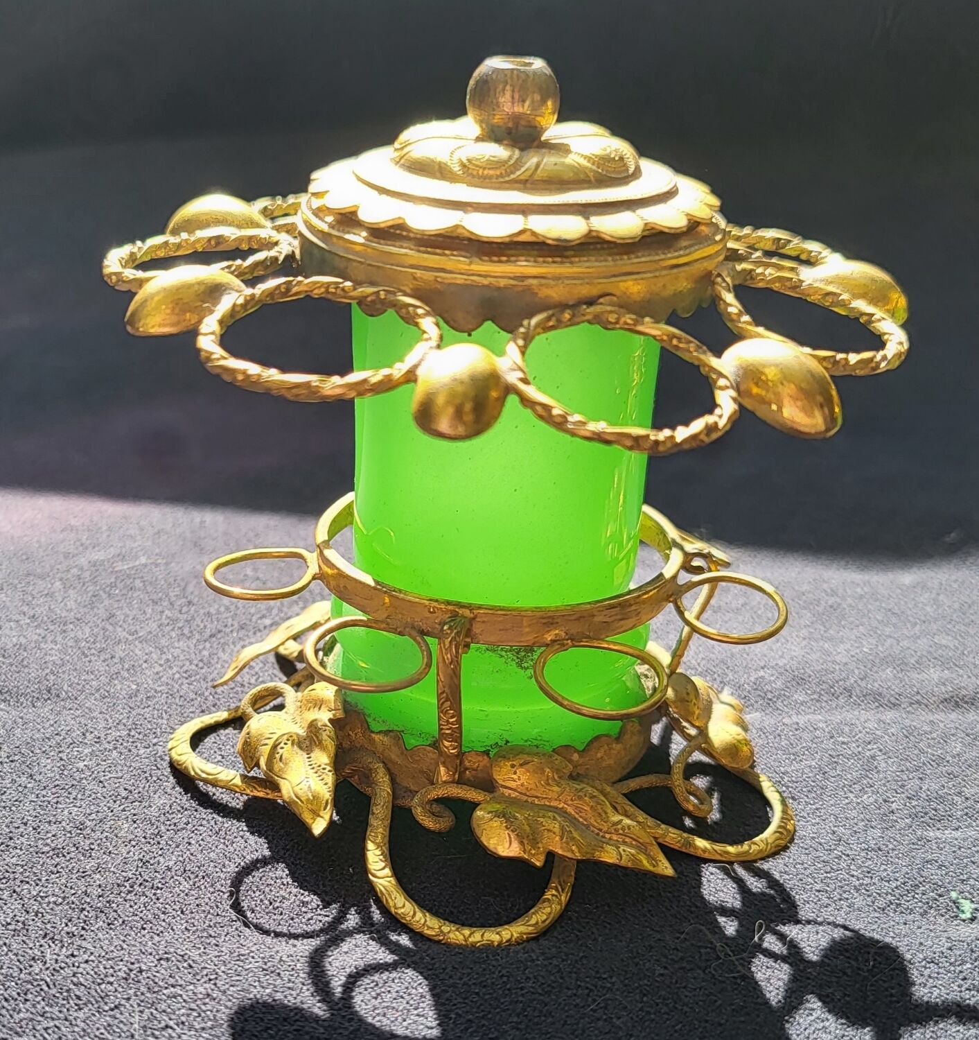Porte cigares en opaline verte (uranium/ouraline) Napoléon III