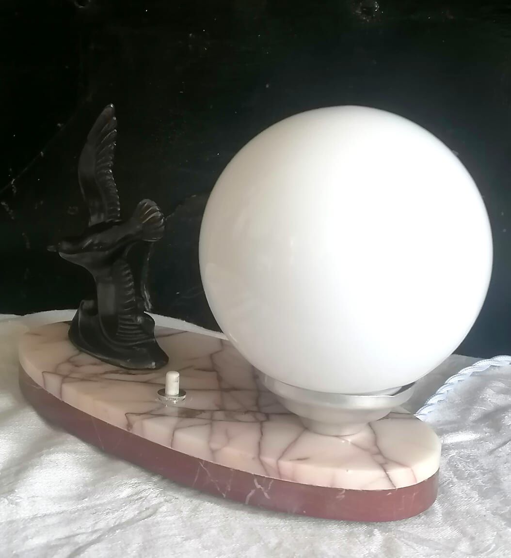 Art Deco bird night light lamp
