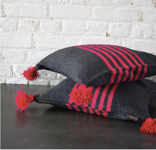 Grey and pink cushion