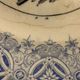 Rebus and dessert plate, in ancient Sarreguemines earthenware at the end of the 19th century