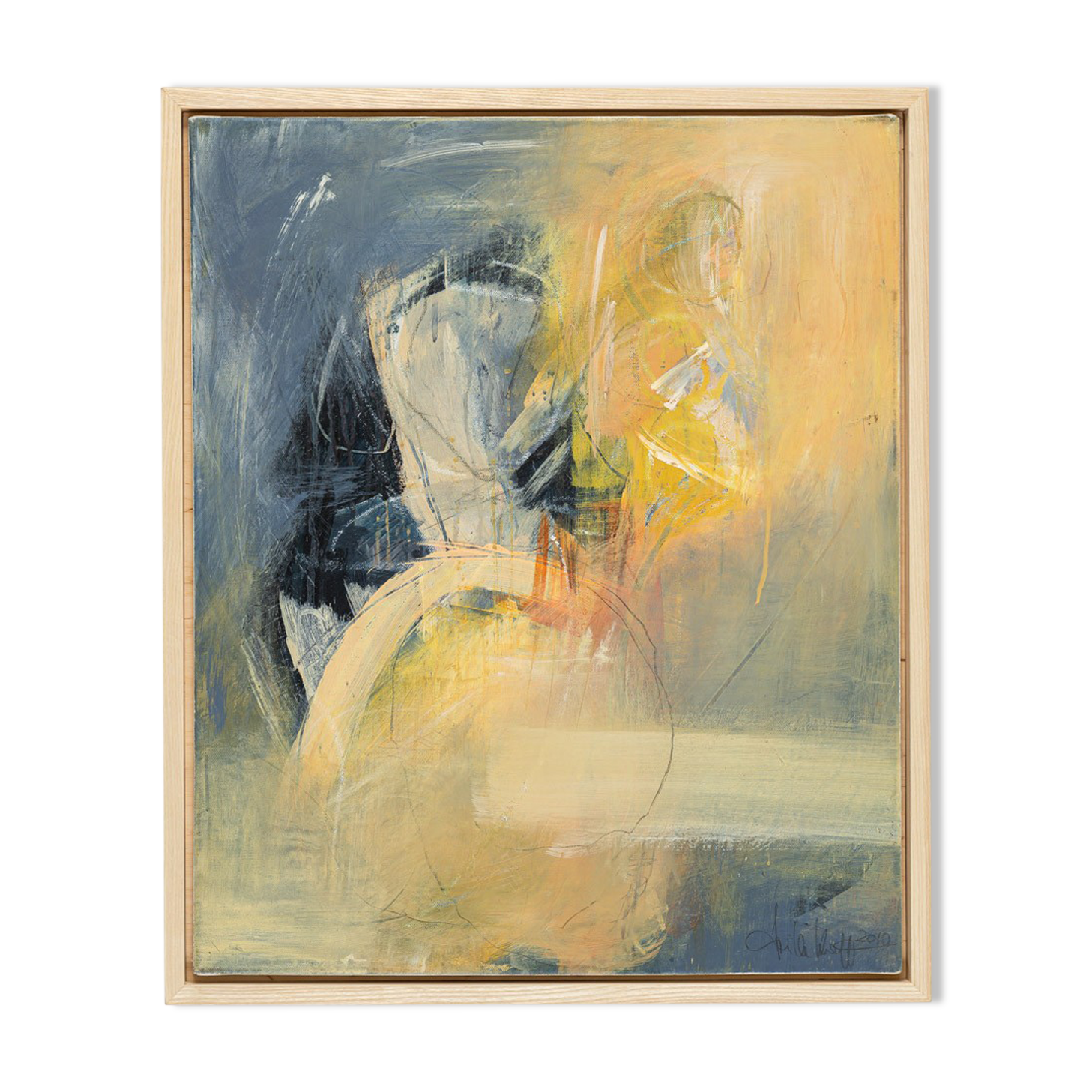 Abstract composition, oil on canvas, 54 x 64 cm