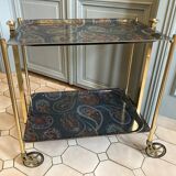 Textable brass and cashmere serving table