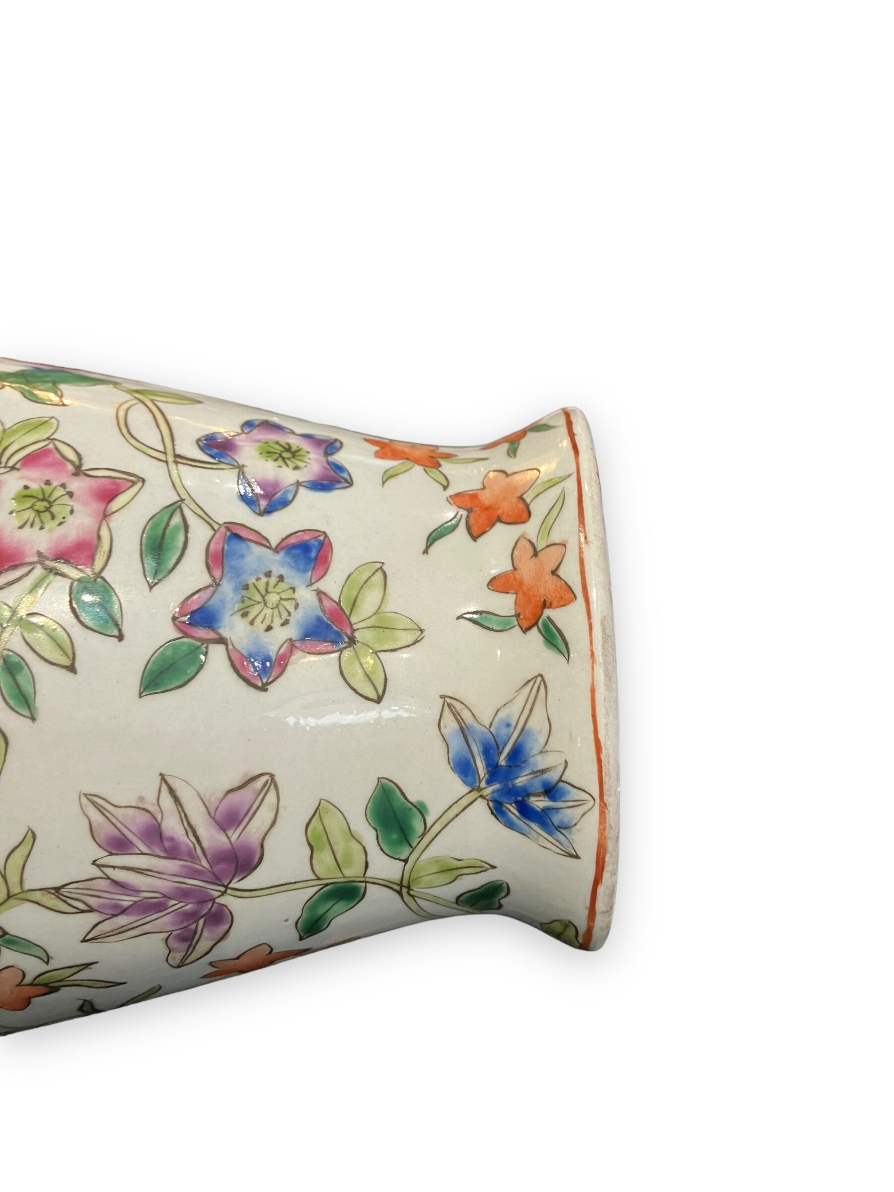 China porcelain vase painted floral decor