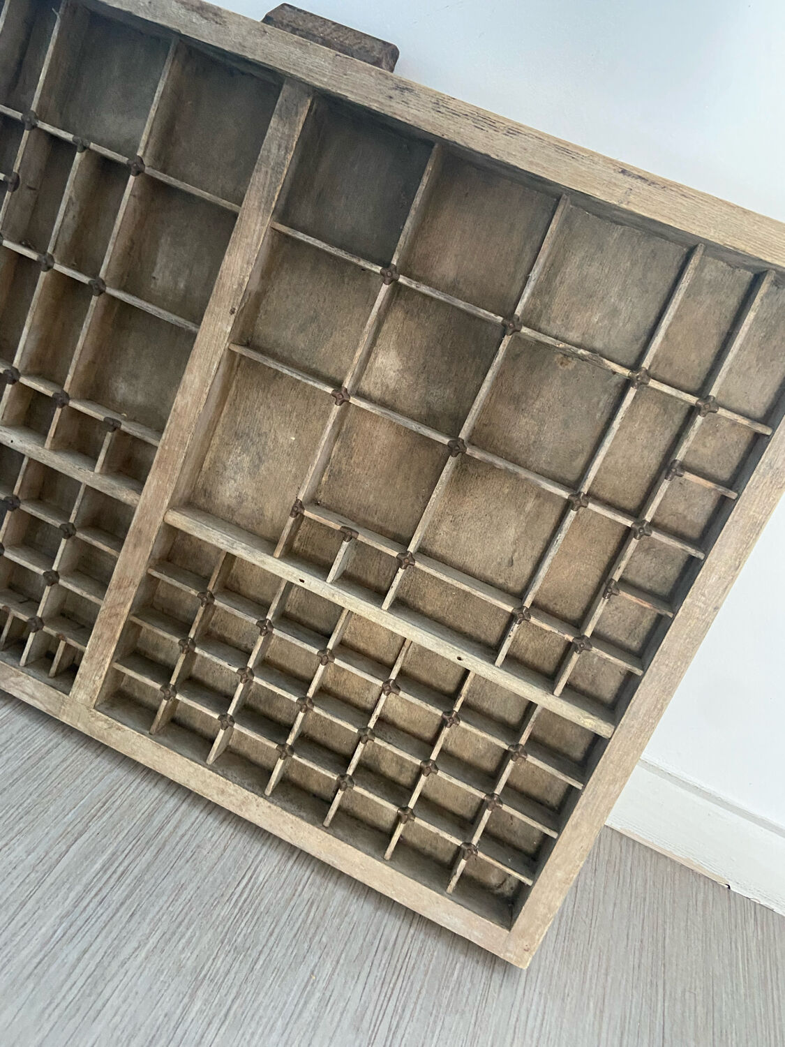 Industrial antique printer drawer