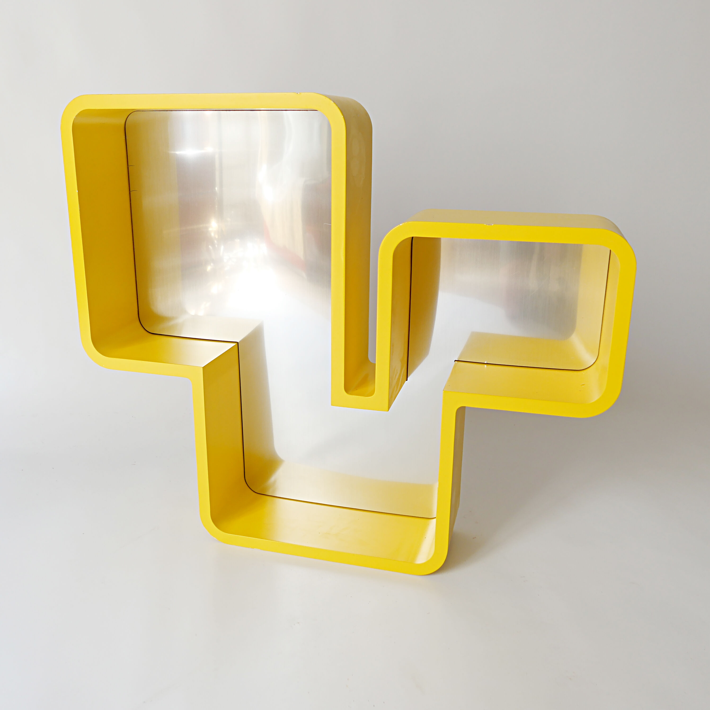 2000 vintage design lacquered wooden wall shelf
