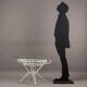 Vintage coffee table in wrought iron and glass, Italy, 1950s.