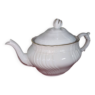 Antique White Porcelain Teapot - Richard Ginori - Vecchio Ginori - Sanremo Gold Thread