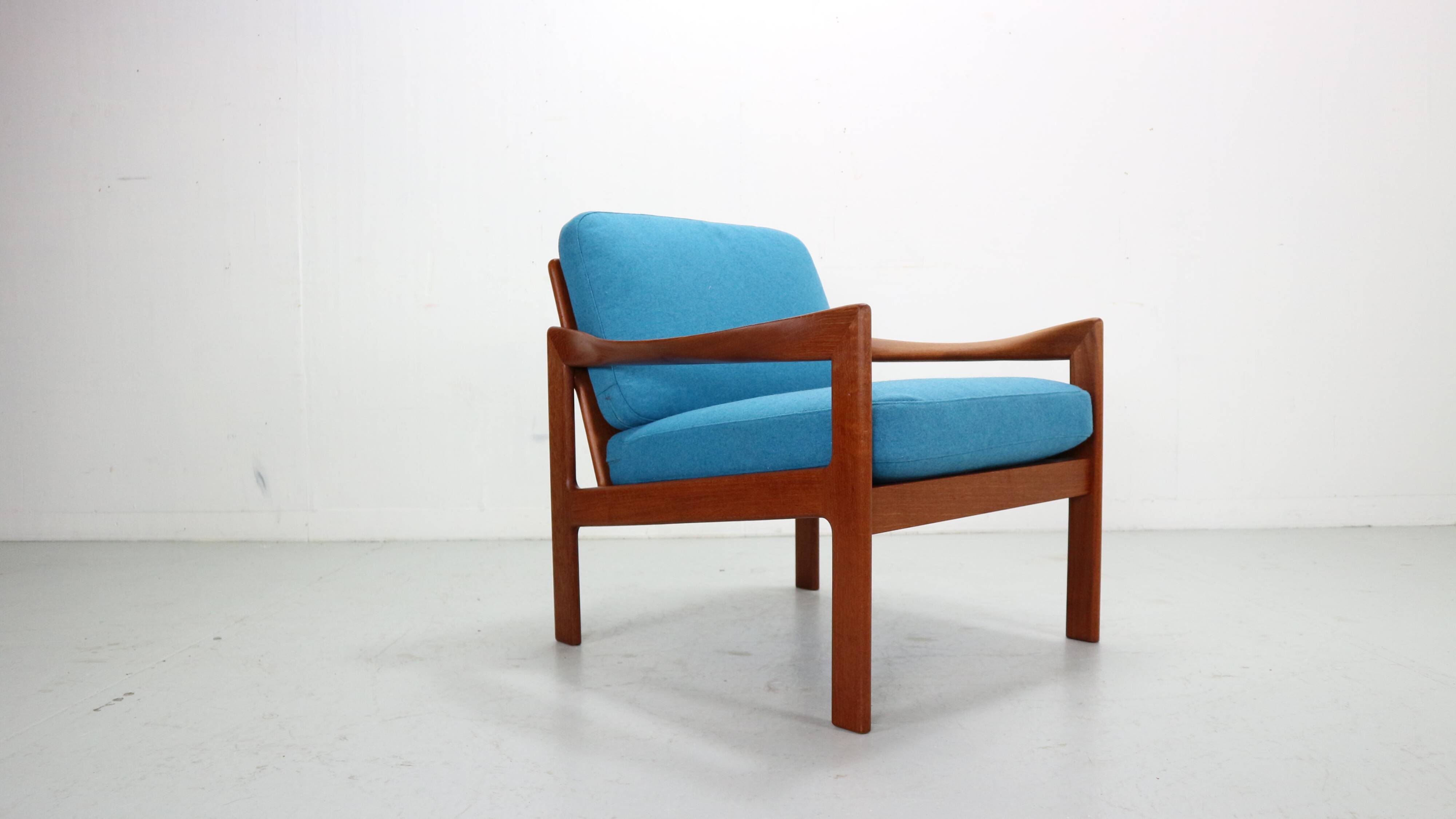 illum wikkelsø teak lounge armchair for niels eilersen, 1960 denmark