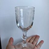 Set of 4 crystal wine glasses engraved 40-50 years