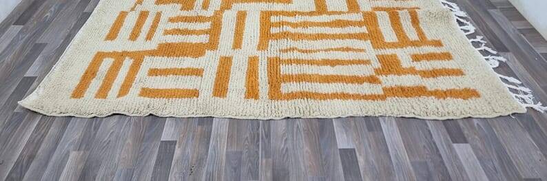 Handmade Berber rug Azilal orange size 150 x 250 cm