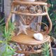 Vintage rattan notch shelf