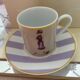 4 cups and saucers porcelain Menard de Noblat - shopping series