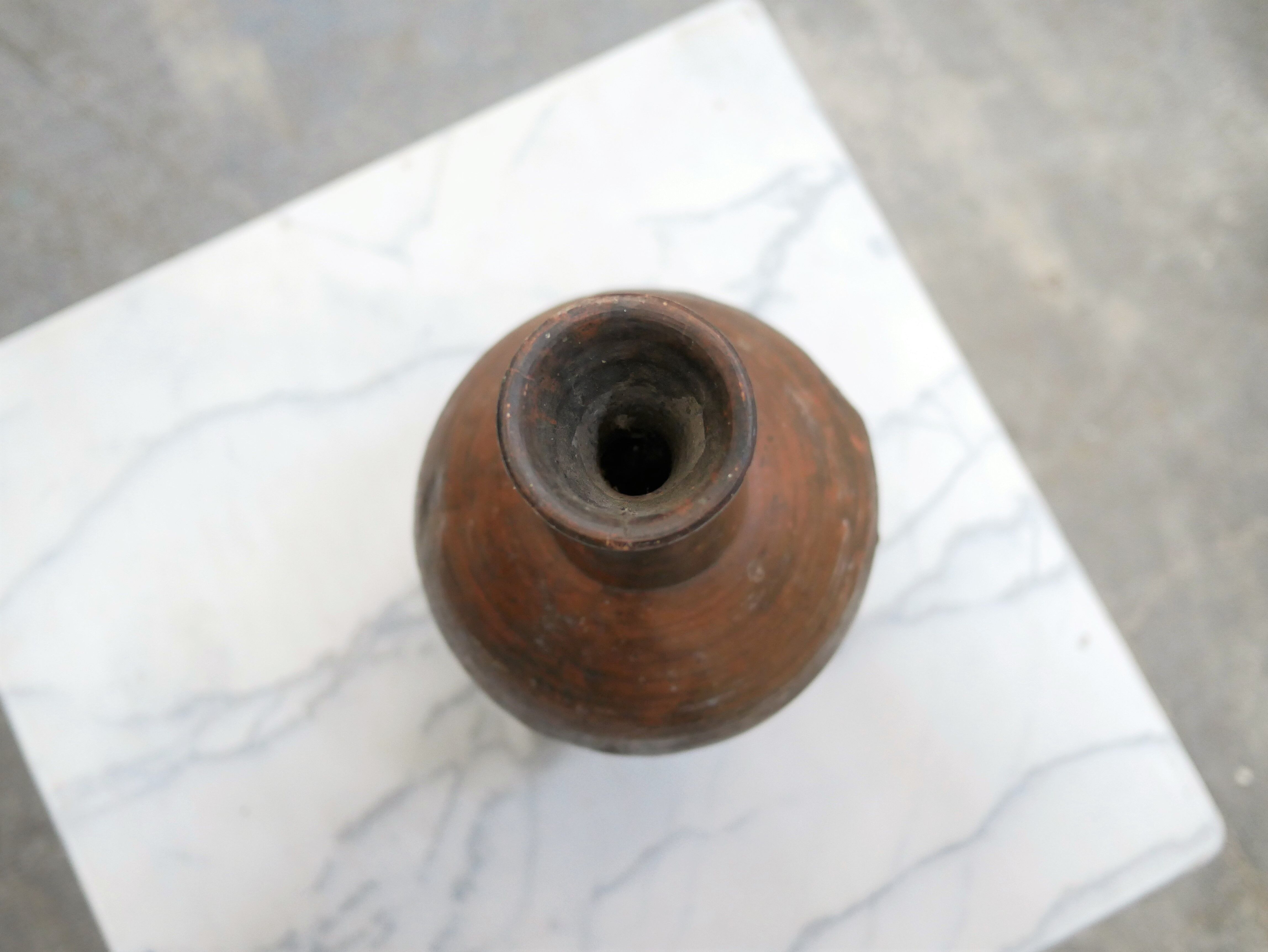 Vintage glazed terracotta jar
