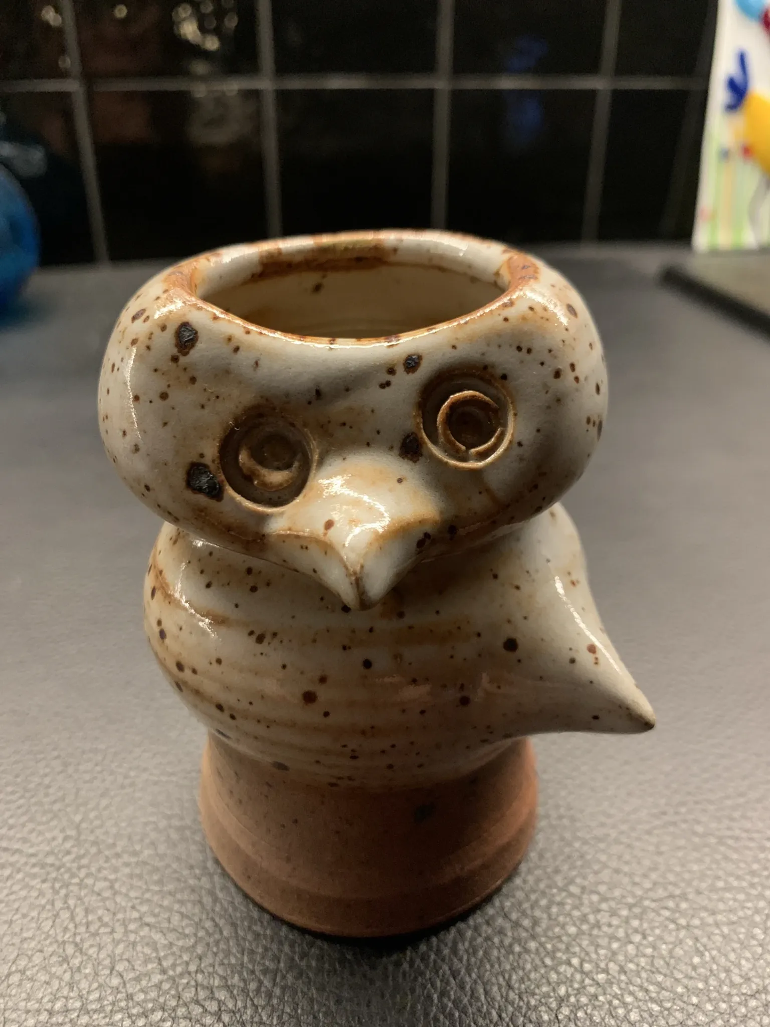 Owl-shaped zoomorphic vase in stoneware – Jacques Pouchain, Dieulefit Workshop