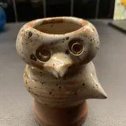 Owl-shaped zoomorphic vase in stoneware – Jacques Pouchain, Dieulefit Workshop