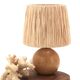 Small ball lamp in light wood, raffia lampshade, 1990s